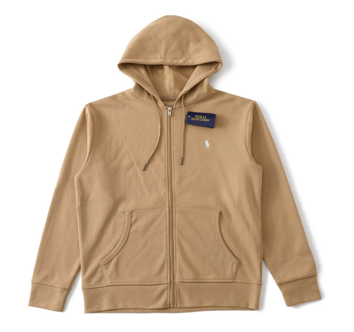 Polo Ralph lauren zip up hoodie brun med vitt logga