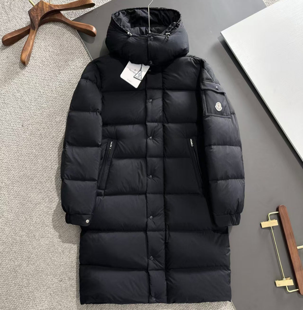 Lång moncler jacka